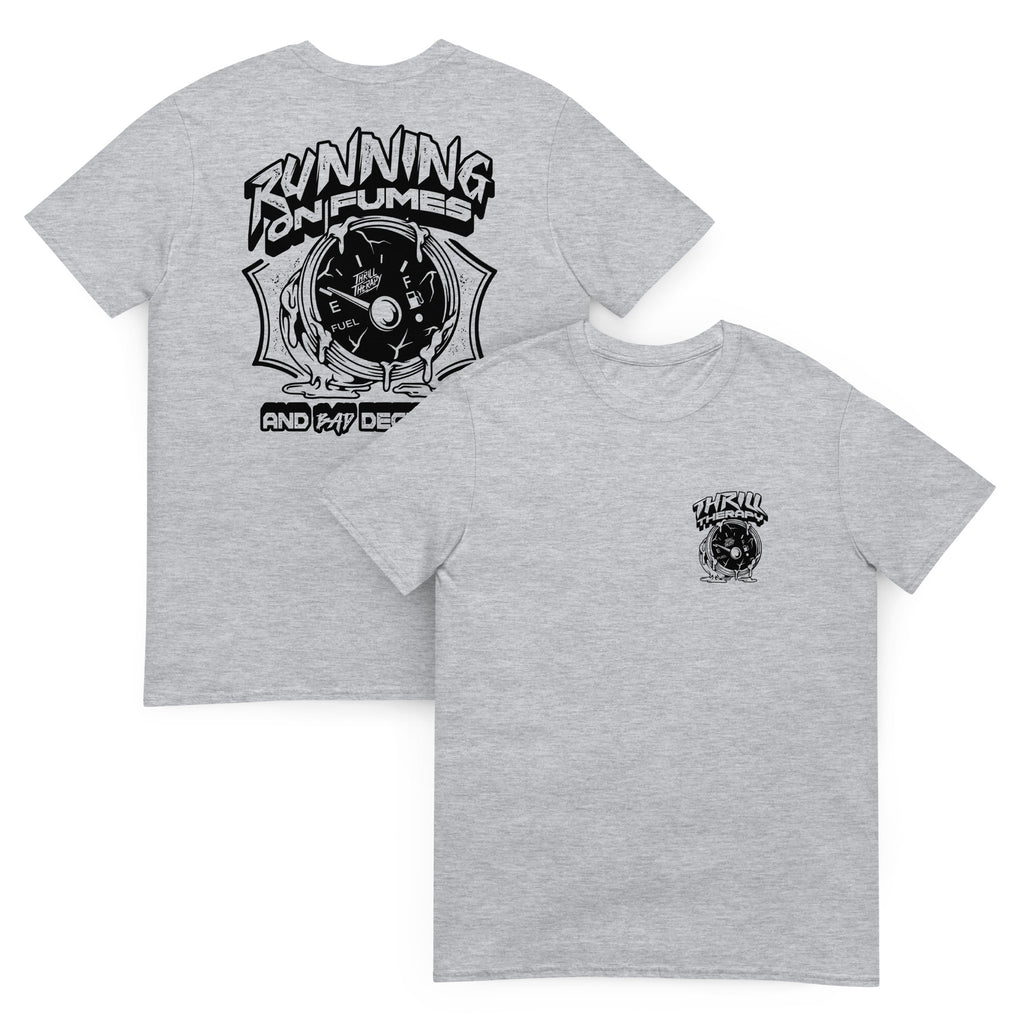 RUNNING ON FUMES - GREY TEE